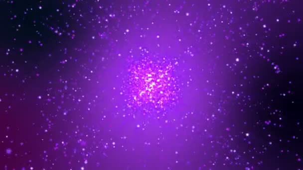 Les paillettes violettes brillent explosent. Animation abstraite .
