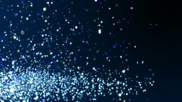 Blauwe Glitter Schittert Textuur Donkere Achtergrond Glanzende Abstracte Animatie — Stockvideo