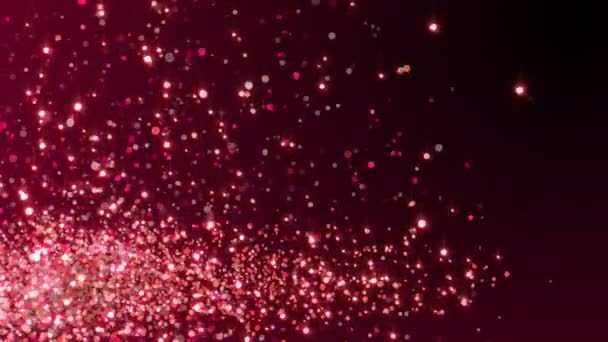 Red Glitter Sparkles Texture Dark Background Shiny Abstract Animation — Stock Video