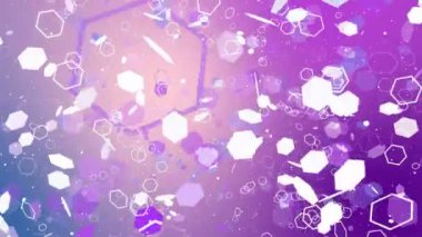 Beyaz ve mor altıgen glitter sparkles animasyon.