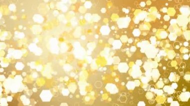 Altın altıgen glitter animasyon parıldıyor.
