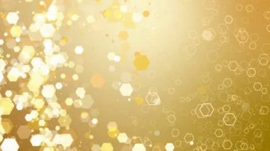 Altın altıgen glitter animasyon parıldıyor.