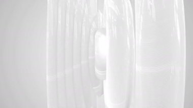 Soyut beyaz cam sıvı cam animasyon daireler. Sorunsuz döngü görüntüleri.