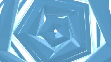 Soyut pastel mavi cam altıgen animasyon. Sorunsuz döngü görüntüleri.