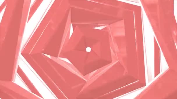 Abstract Pastel Pink Glass Hexagon Animation Seamless Loop Footage — Stock Video