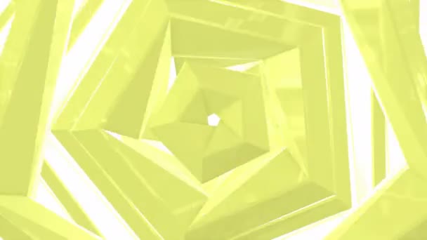 Abstract Pastel Yellow Glass Hexagon Animation Seamless Loop Footage — Stock Video