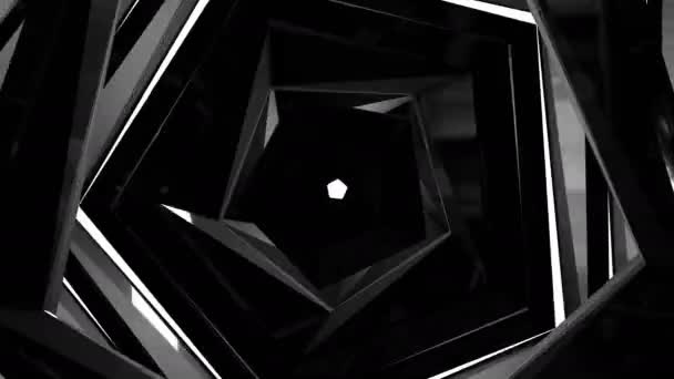 Animation abstraite hexagonale en verre noir. Images de boucle sans couture .