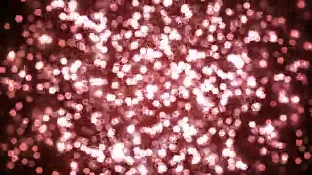 Rose Gold Glitter Hexagon Sparkles Dark Background Abstract Animation — Stock Video
