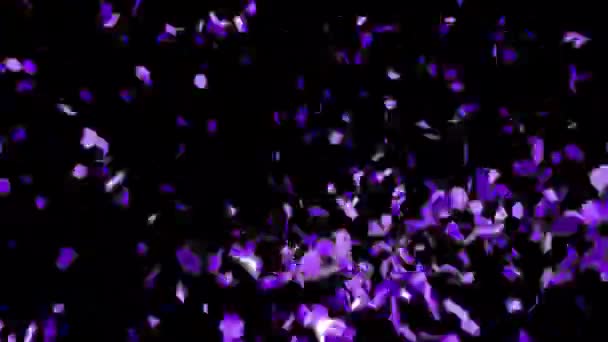 Feestexplosie Confetti Zwarte Achtergrond Maken Animatie Van Confetti Vallen Met — Stockvideo