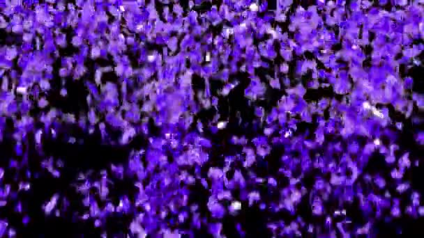 Feestexplosie Confetti Zwarte Achtergrond Maken Animatie Van Confetti Vallen Met — Stockvideo