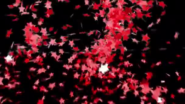 Κομφετί Έκρηξης Μαύρο Φόντο Καθιστούν Animation Της Πτώσης Κομφετί Άλφα — Αρχείο Βίντεο