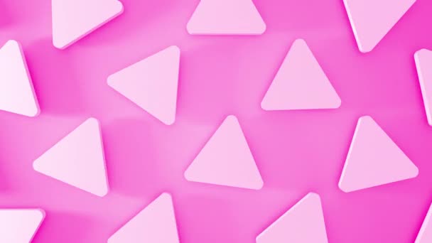 Triangle Rose Pastel Abstrait Tournant Autour Animation Forme Fond Vidéo — Video