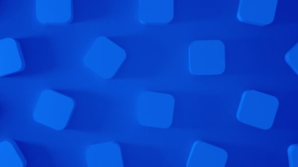 Abstract Blauwe Blokjes Draaien Rond Animatie Vormt Achtergrond Beeldmateriaal Weergeven — Stockvideo
