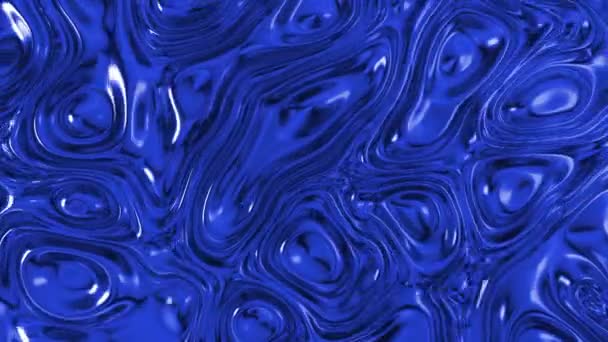 Ondas Líquidas Abstractas Ondulan Superficie Azul Reflejos Luz Neón Abstracto — Vídeo de stock