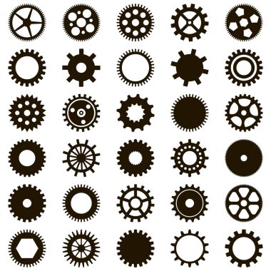 30 basit siyah dişli seti