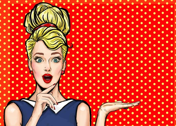 Pop Art girl. Party invitation. Birthday card. Comic woman. Sexy girl. Sale. Vintage poster. Fashion woman. — Stock Image Pop Art girl. Party invitation. Birthday card. Comic woman. Sexy girl. Sale. Vintage poster. Fashion woman. Royalty Free Stock Images
