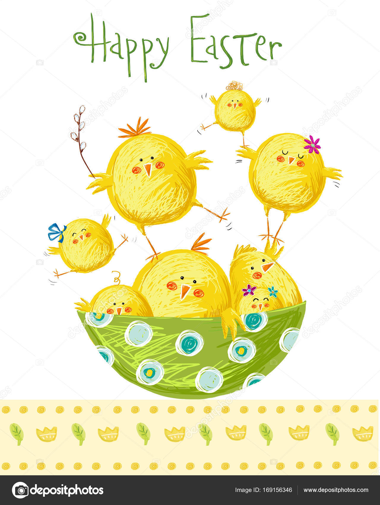 Easter Greeting Card EASTER Chipmunk Baby Chicks Chickens Berries Religious 