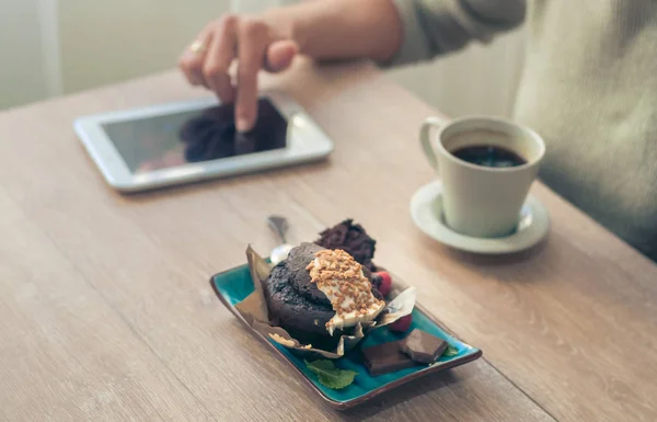 Café con magdalena para el desayuno — Foto de Stock
