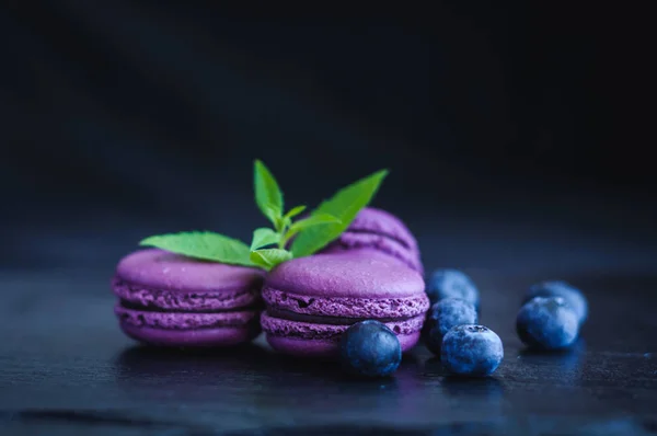 Macarons aux myrtilles — Photo