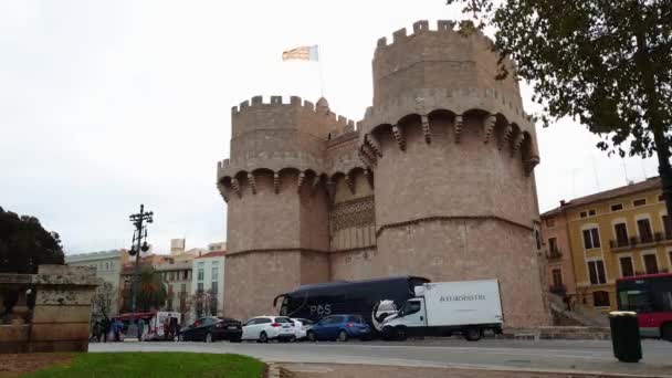 Timelapse vista da torre serrano Valência — Vídeo de Stock