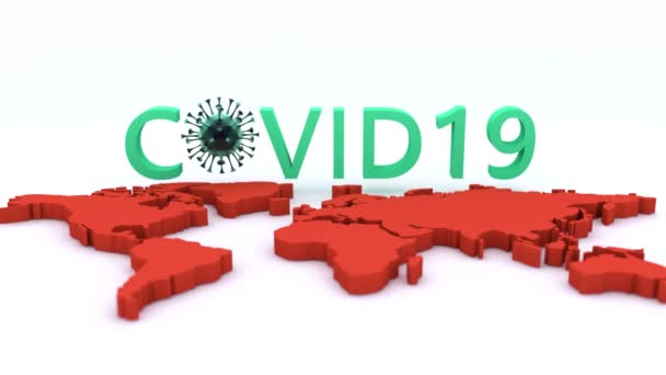 COVID19 virüsünün 3 boyutlu illüstrasyonu — Stok video