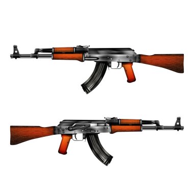 realistic vector of a Kalashnikov AK-47 clipart