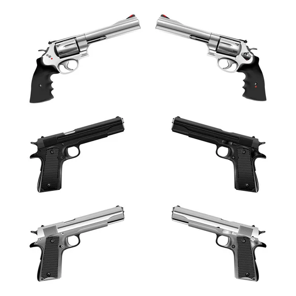 Weapon pistol and revolver — Stock Vector