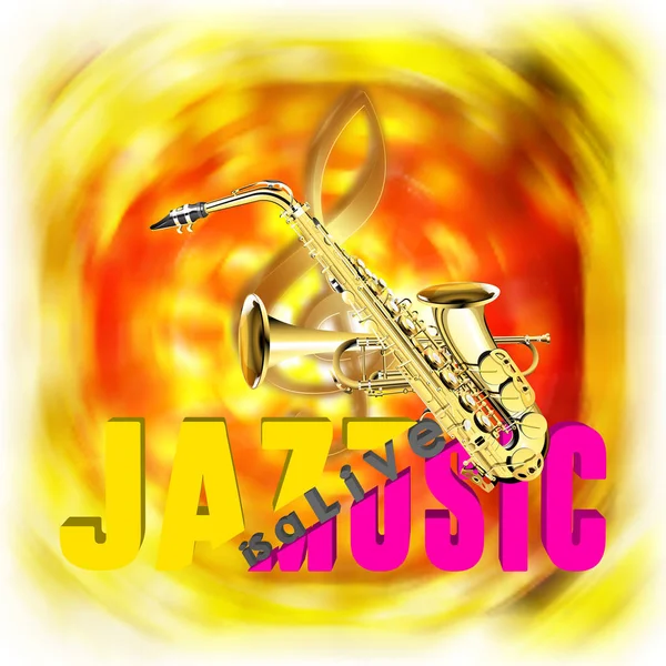 Jazz es un saxofón de música en vivo y trompeta — Archivo Imágenes Vectoriales