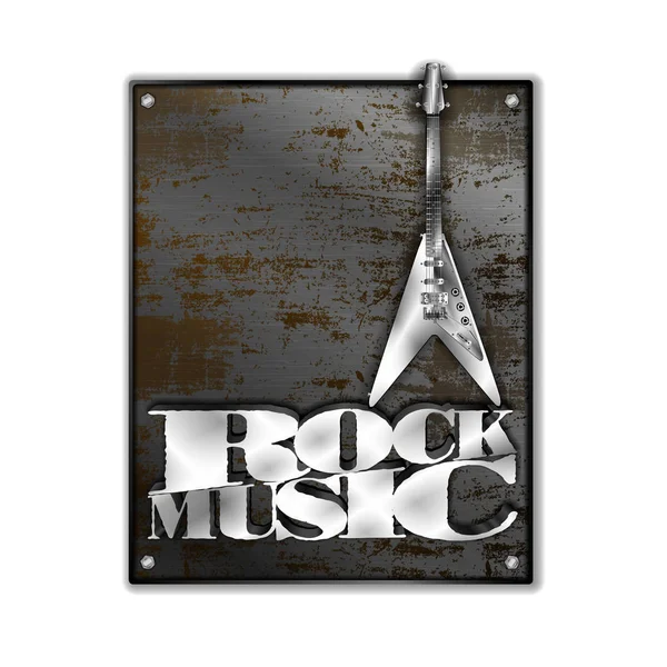 Σκουριασμένο μέταλλο φύλλο σιδήρου ροκ μουσική — Διανυσματικό Αρχείο