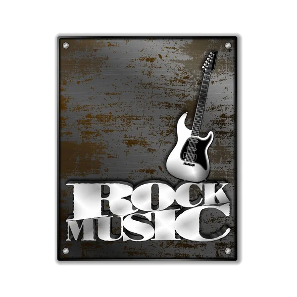 Música rock de chapa oxidado hierro — Vector de stock