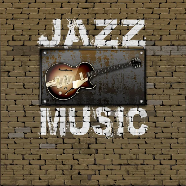 Jazz Music design vieux mur de briques — Image vectorielle