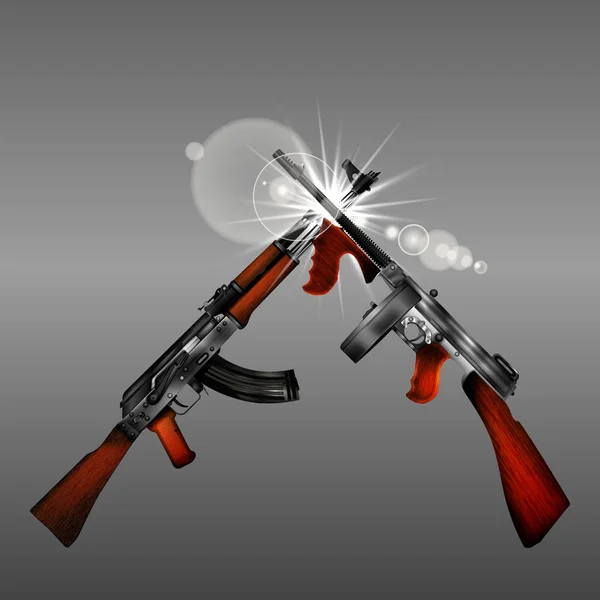 Kalashnikov vs. Thompson — Wektor stockowy
