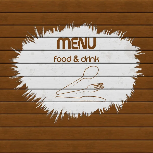 Restaurant menu paint on wooden background — Stock Vector