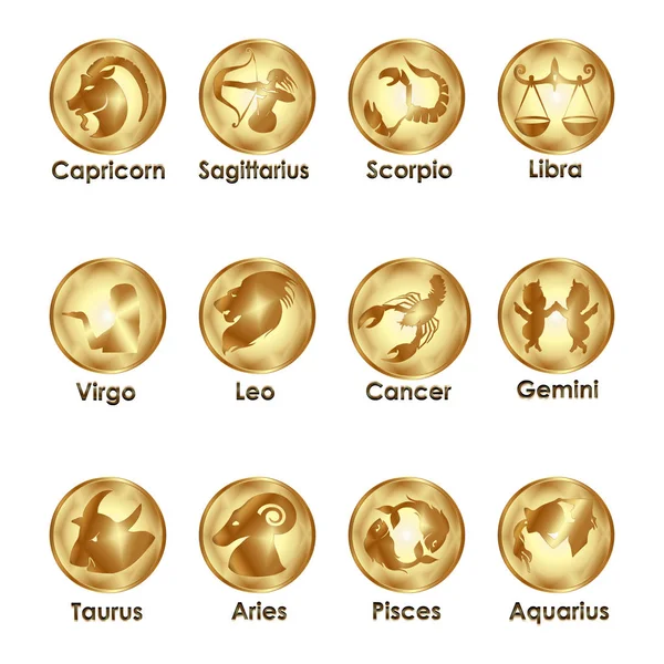 Astrologische Zeichen des Tierkreises — Stockvektor