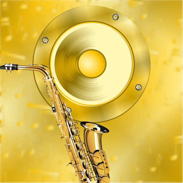 Golden music background — Stock Vector