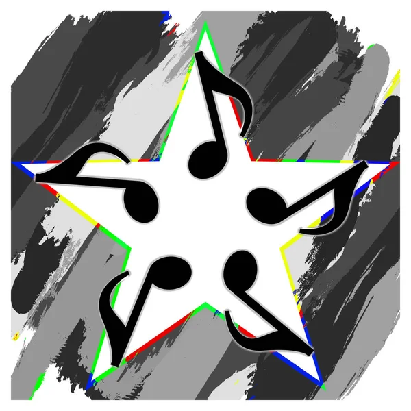 Estrella musical de la notación musical col — Vector de stock