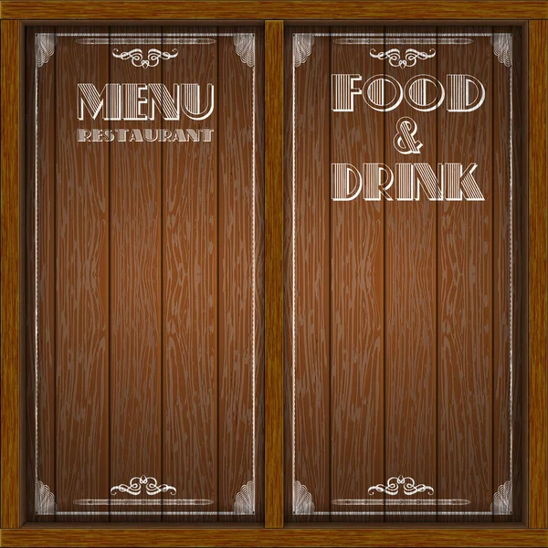 Projeto de placa de madeira de menu —  Vetores de Stock