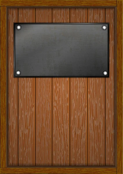 Дерев'яна рамка з дошками залізо A4 — стоковий вектор