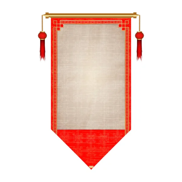 Folha de papel de rolagem vermelha asiática tradicional — Vetor de Stock