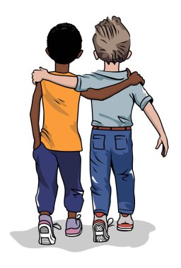 Two friends on a white background clipart