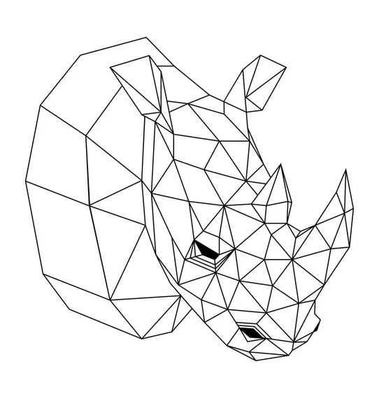 Rinoceronte in stile geometrico — Vettoriale Stock