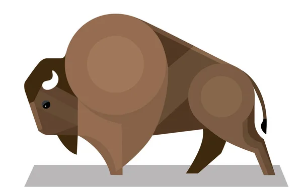 Bison dans un style minimaliste — Image vectorielle