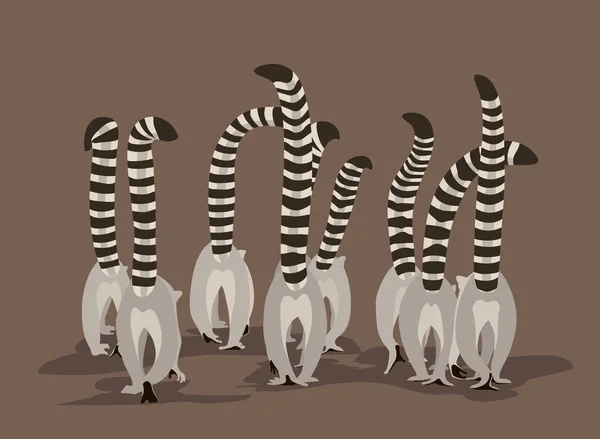 A flock of lemurs — Stock Vector