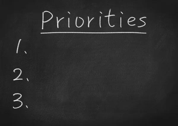 Texto conceptual de las prioridades — Foto de Stock
