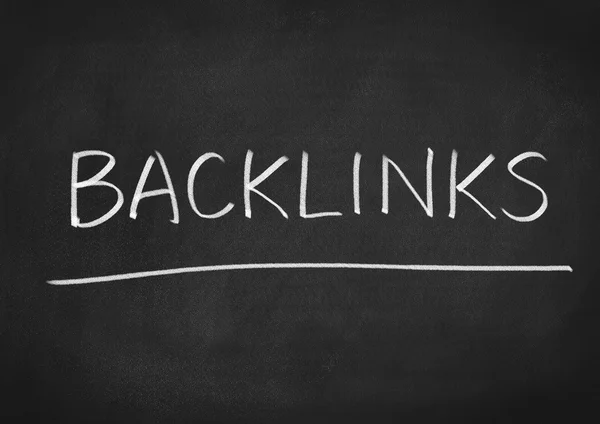 Backlinks texto no fundo do quadro negro — Fotografia de Stock