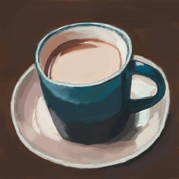 Koffiekopje, digitaal schilderen — Stockfoto