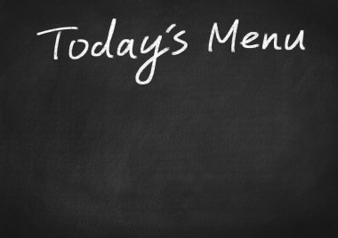 Bugünün menüsü kavramı metin yazı tahtası arka plan üzerinde