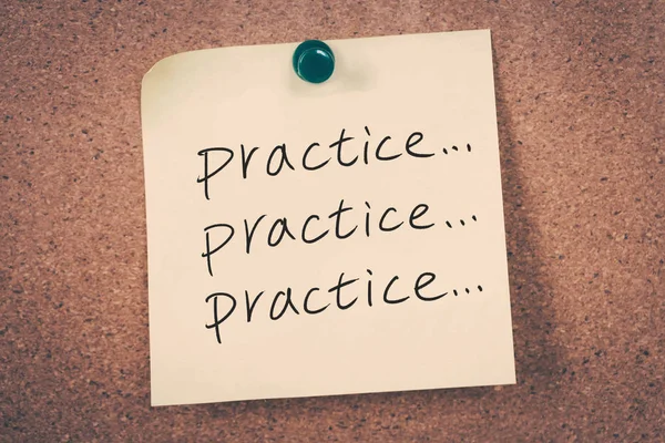 Practice concept reminder message — Stock Photo, Image