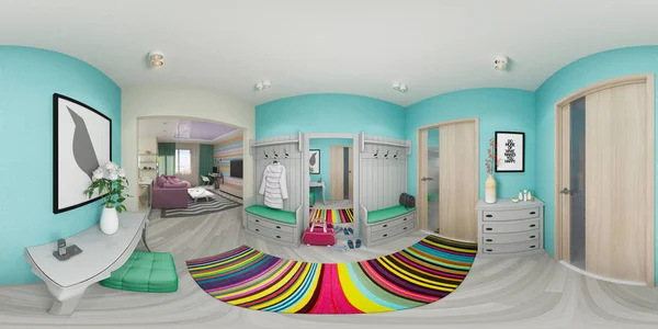 Diseño de interiores 3d Rendering hall — Foto de Stock