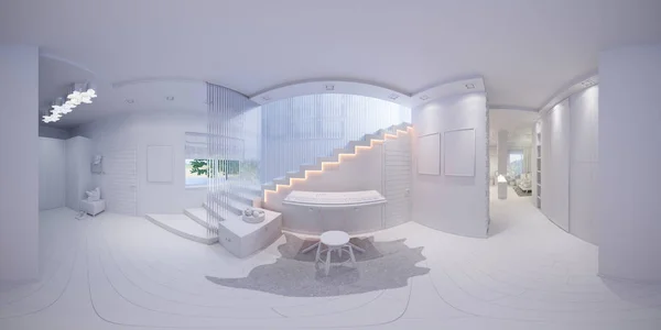 Merdiven salon seamless panorama render — Stok fotoğraf